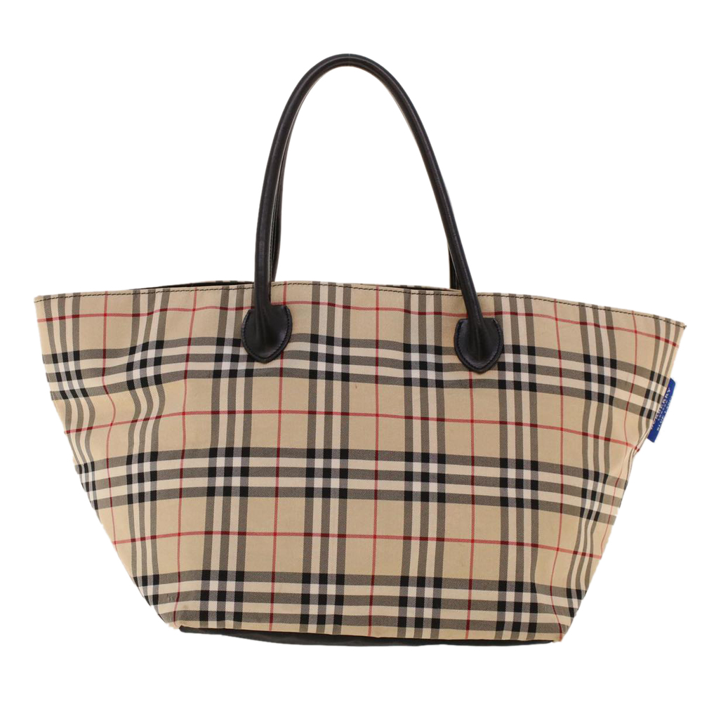 BURBERRY Nova Check Hand Bag Nylon Beige Auth ti1111 - Picture 13 of 16